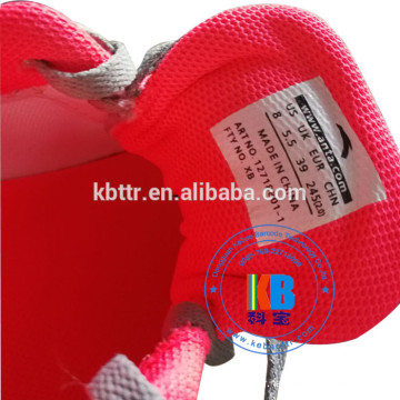 Accept custom order shoes insole tags adhesive hot melting ribbon